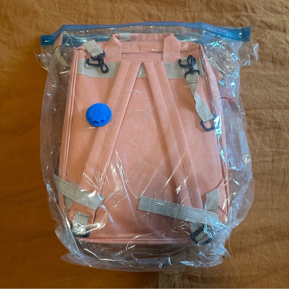 ♡ Waterproof Diaper Bag Backpack w/ Changing Station & Stroller Straps, Pink ♡ - Picture 7 of 8